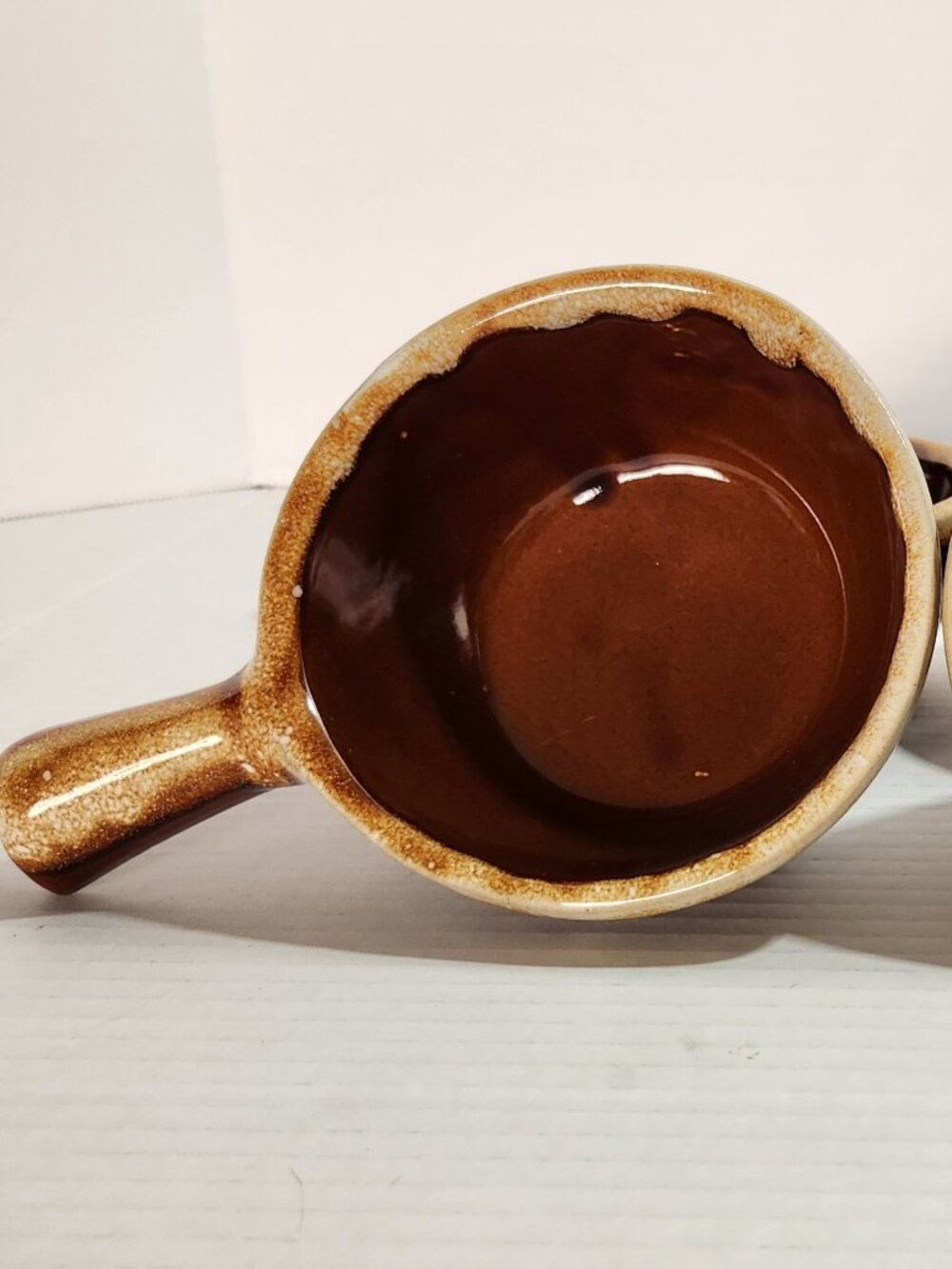 Vintage Monmouth Western Stoneware Maple Leaf Brown Drip Soup Bowls set of 4